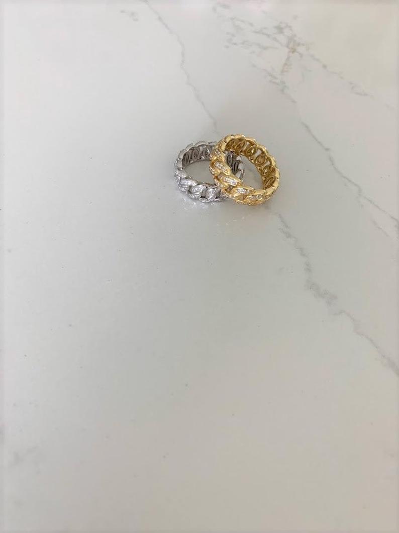 Sterling Silver Cuban Link Ring