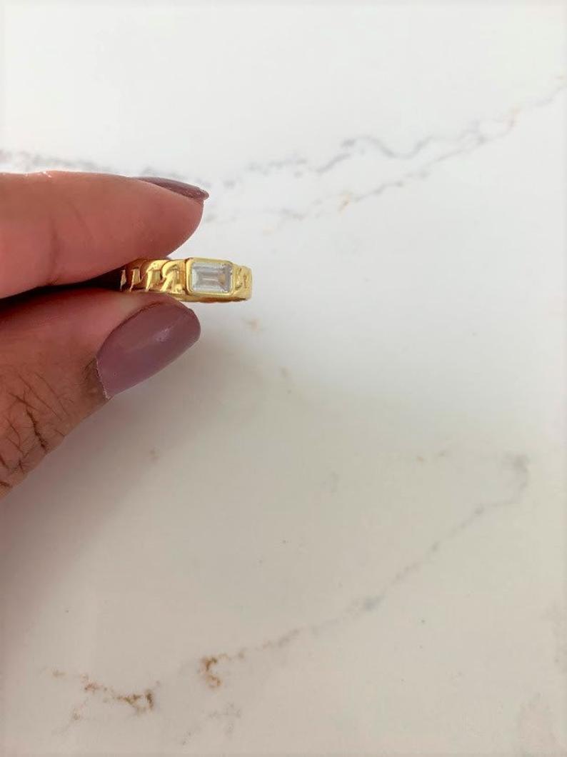 925 Sterling Silver Cuban Link Ring
