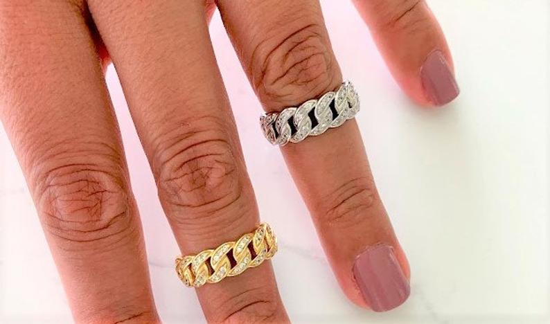 Sterling Silver Cuban Link Ring