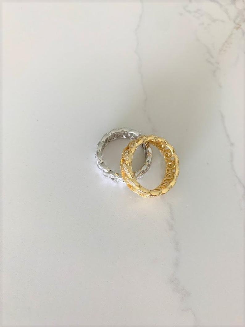 Sterling Silver Cuban Link Ring