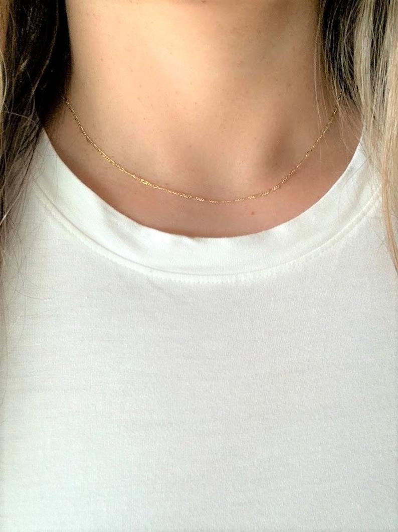 1.6MM 14K Yellow Gold Figaro 3+1 Chain