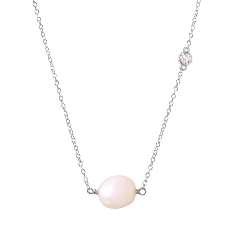 Pearl Necklace in Sterling Silver and Gold Vermeil