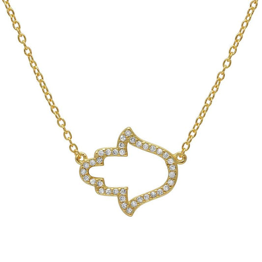 Hamsa Necklace in Sterling Silver