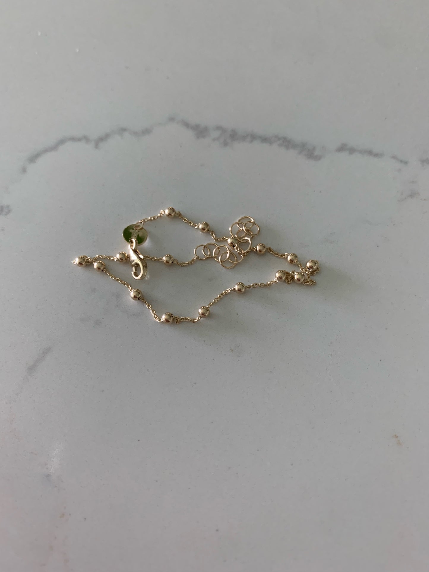 14K Yellow Gold Light Ball Bracelet or Anklet, Beaded Bracelet, Solid Gold Satellite Bracelet, Dainty Ball Bracelet, Jewelry For Women, Tiny Delicate