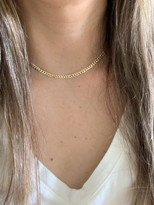 14K Gold 3.6 MM Cuban Concave Open Light Link Chain, SOLID GOLD