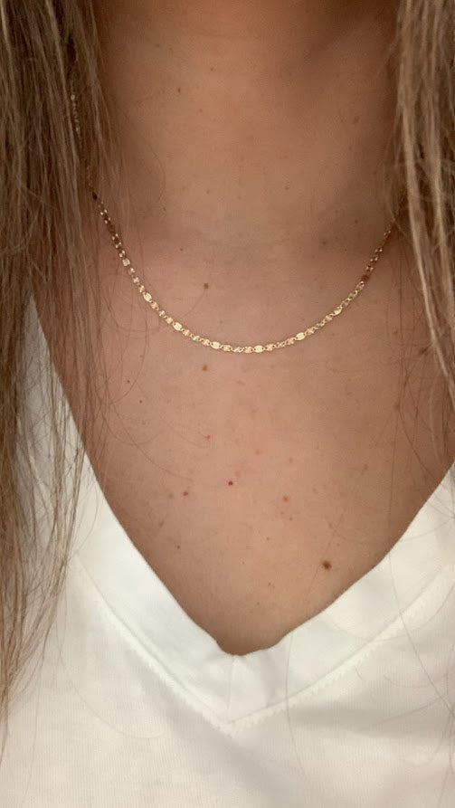 Solid 14K Tricolor Gold Chain, 2.1MM Flat Valentino DC Chain  BEST SELLER