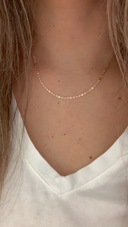 Solid 14K Tricolor Gold Chain, 2.1MM Flat Valentino DC Chain  BEST SELLER