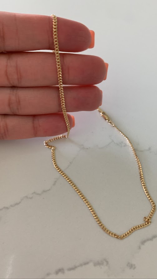 Simple Chain Necklace Gold, Layering Necklace, Link Chain, Curb