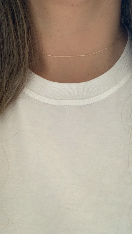 14K Yellow Gold 0.9mm Angle Cut Oval Rolo 025 Chain, Gold Chain, Dainty Everyday Chain , Shiny Gold Chain, 14K Gold Choker, Real Gold