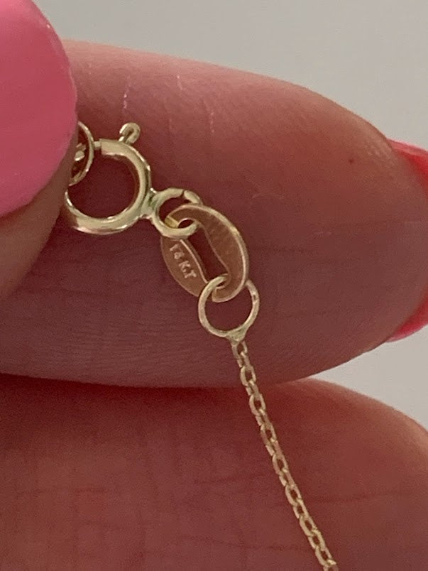 14K Yellow Gold 0.9mm Angle Cut Oval Rolo 025 Chain, Gold Chain, Dainty Everyday Chain , Shiny Gold Chain, 14K Gold Choker, Real Gold