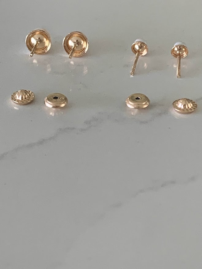 14K Gold 3MM 5MM Fresh Pearl | Stud Earrings | 14k Gold Earrings