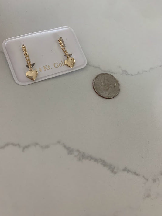 14K Gold Heart 13MM Huggies, Everyday Earrings, Braided Gold Earrings, 14K Yellow Gold Hoops, 14K One Loop Hoops, Tiny Huggies