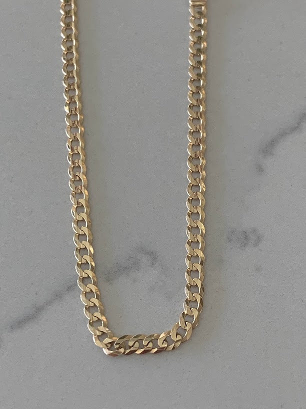 14K Yellow Gold Cuban Concave Link Bracelet, 7" Inch, 2.7MM wide, Real Gold Bracelet, Genuine Gold Cuban Bracelet, Men, Women, Unisex