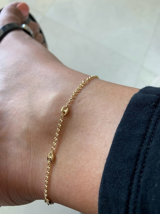 Buy SOHI Women Gold Plated Set of 4 Anklet Cum Bracelet Online
