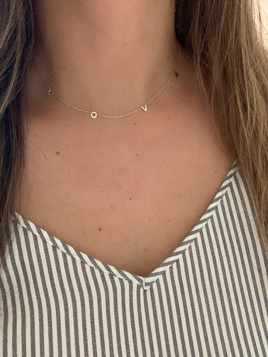 14K Gold LOVE Necklace | Mom Necklace