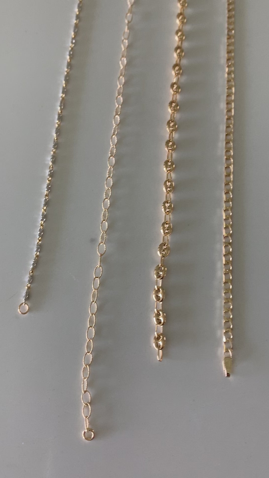 Dainty 14k Gold Plated Layering Anklets Bracelets SetFigaro  3mm cub   kissyanjewelry