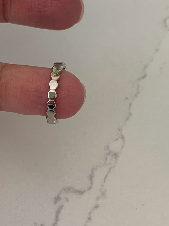 Ring Trio Tricolor Rings | Flat Beaded 14K Gold Ring | Trendy Ring | Ring | Solid Gold | Love Ring | Modern Ring | Chic Ring | Link Band | Discs Ring | Dotted Ring