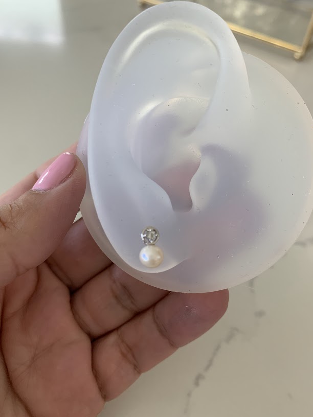 Pearl CZ Stud Earrings - Pearl Earrings, Bridesmaid Gold and Silver Gold, Real Pearl Earrings, Wedding Earrings, Gift for Woman