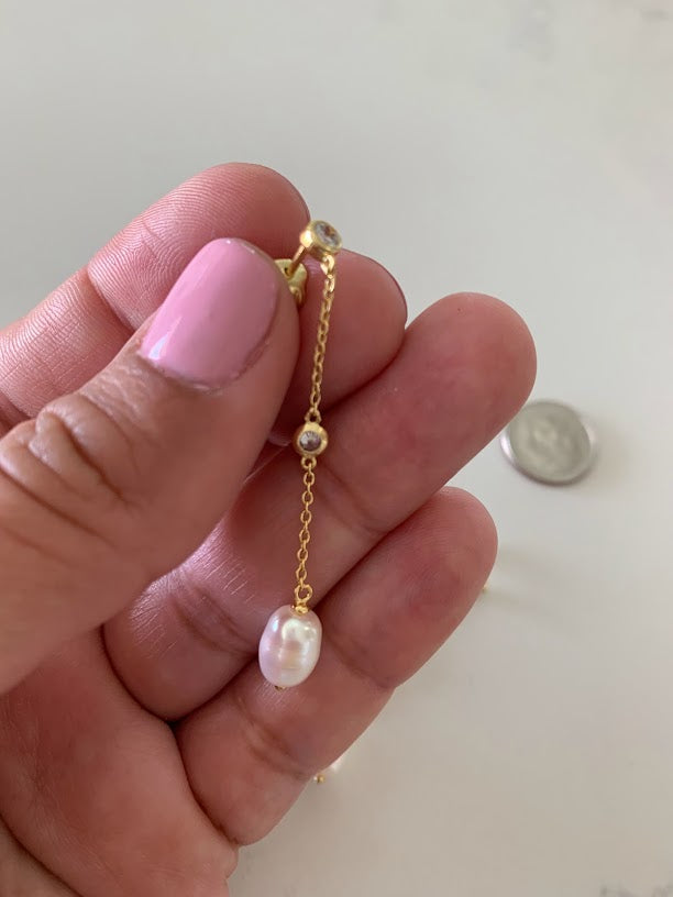 Long Pearl Bridal Earrings, Bridesmaid Gift, Pear Shaped Dangle Cream Pearl Earrings, Bridesmaids Earrings, Long Pearl Drop Earrings