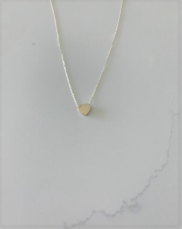 14K Yellow Gold Heart Necklace with 16"+2" chain