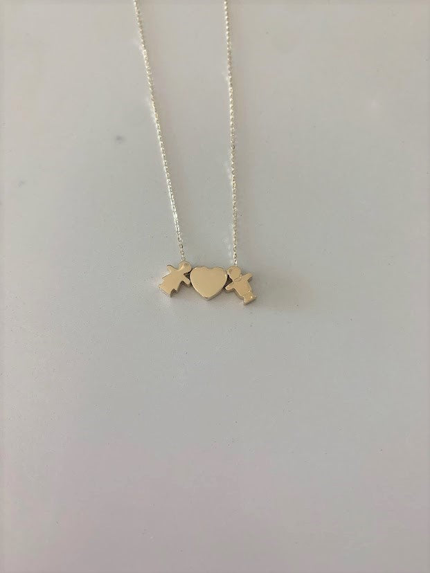 14k Solid Gold Initial Necklace | Bold Floating Initial Necklace