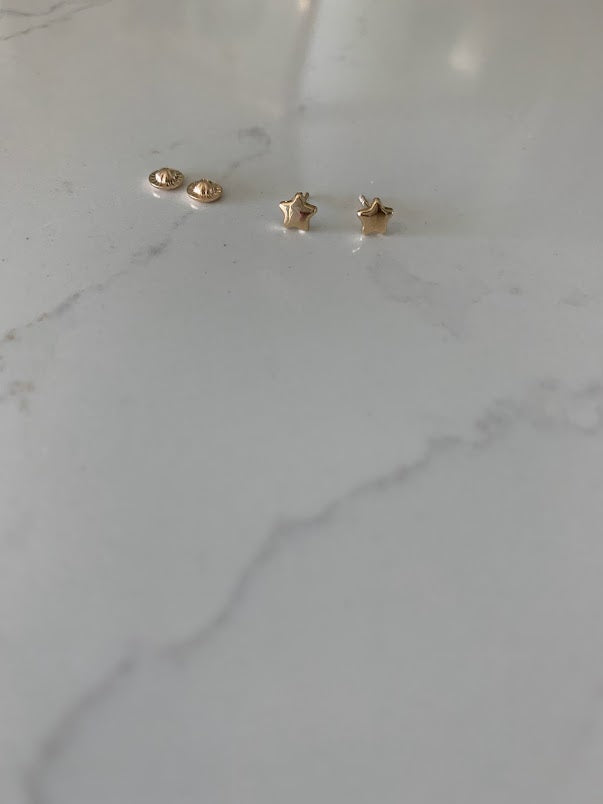 14K Gold 5MM Star Studs Earrings, Star Earrings, Gold Studs, Celestial Earrings, 14K Gold Earrings