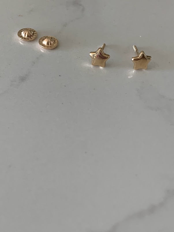 14K Gold 5MM Star Studs Earrings, Star Earrings, Gold Studs, Celestial Earrings, 14K Gold Earrings