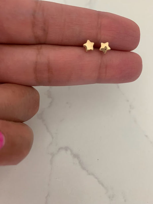14K Gold 5MM Star Studs Earrings, Star Earrings, Gold Studs, Celestial Earrings, 14K Gold Earrings