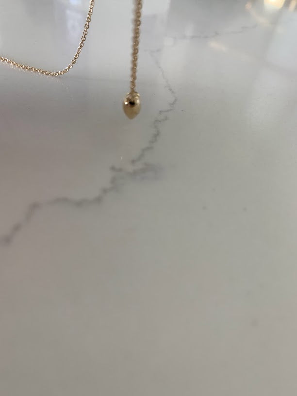 14K Gold Heart Necklace | Puff Heart Necklace | Dainty Heart Gold Necklace | Solid Gold Heart Necklace | 16"+2"