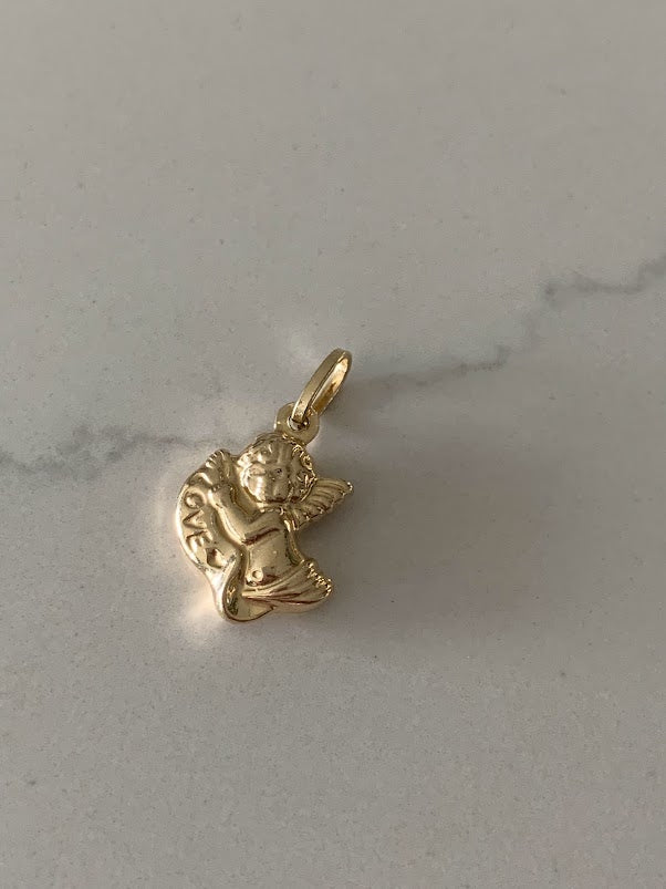 14K Solid Gold Angel Pendant | Yellow Gold Pendant | Angel Pendant | 14K Gold Pendant
