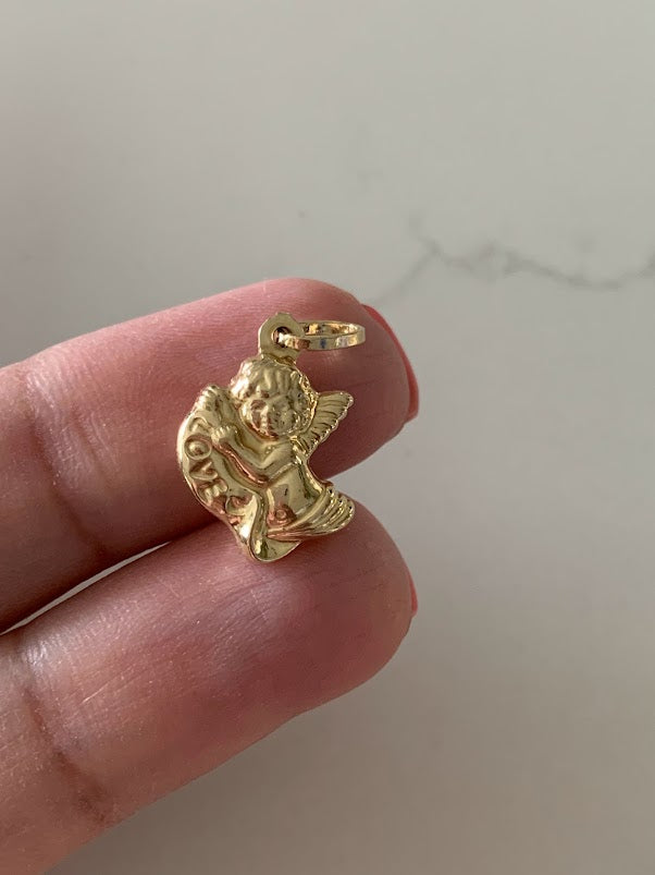 14K Solid Gold Angel Pendant | Yellow Gold Pendant | Angel Pendant | 14K Gold Pendant