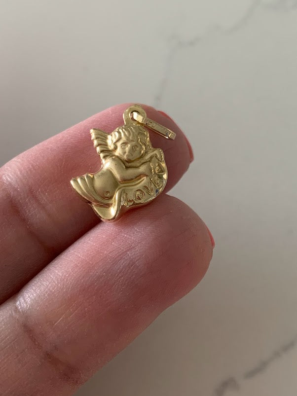 14K Solid Gold Angel Pendant | Yellow Gold Pendant | Angel Pendant | 14K Gold Pendant