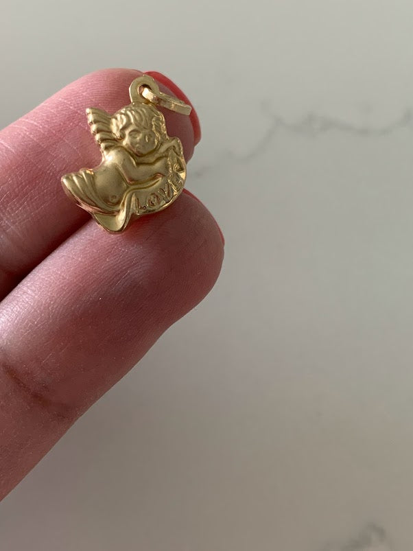 14K Solid Gold Angel Pendant | Yellow Gold Pendant | Angel Pendant | 14K Gold Pendant