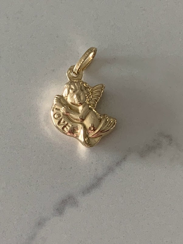 14K Solid Gold Angel Pendant | Yellow Gold Pendant | Angel Pendant | 14K Gold Pendant