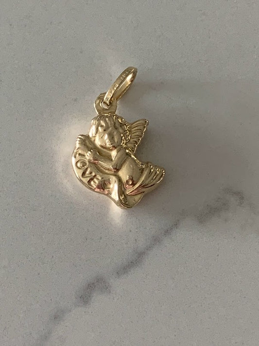 14K Solid Gold Angel Pendant | Yellow Gold Pendant | Angel Pendant | 14K Gold Pendant
