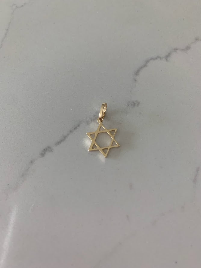 14K Solid Gold David Star Pendant | Yellow Gold Pendant | David Star Pendant | 14K Solid Gold Pendant