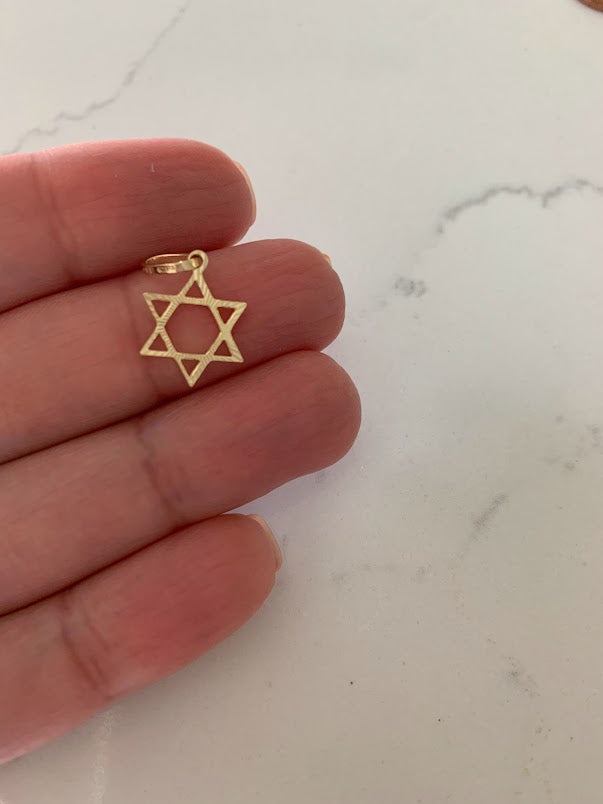 14K Solid Gold David Star Pendant | Yellow Gold Pendant | David Star Pendant | 14K Solid Gold Pendant