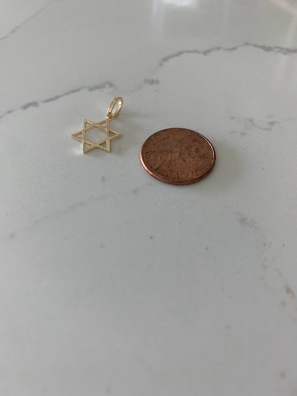 14K Solid Gold David Star Pendant | Yellow Gold Pendant | David Star Pendant | 14K Solid Gold Pendant