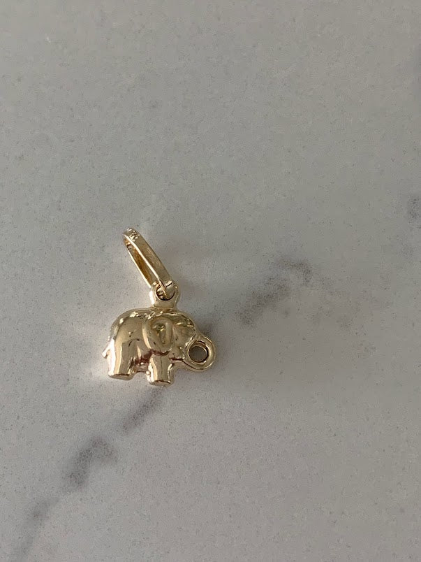 14K Solid Gold Elephant Pendant | Yellow Gold Pendant | Puff Elephant Pendant | 14K Solid Gold Pendant