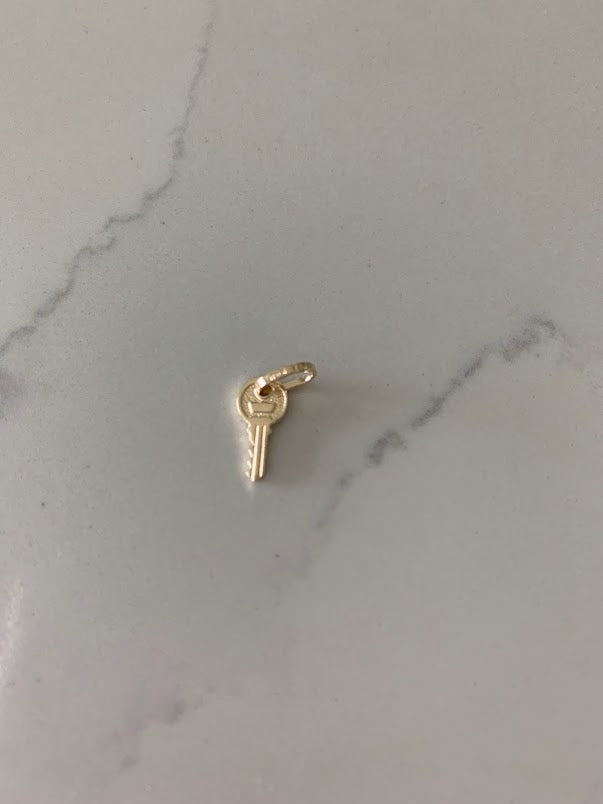 14K Solid Gold Key Pendant | Key Charm | Infinity Pendant | Key Pendant | Dainty Pendant