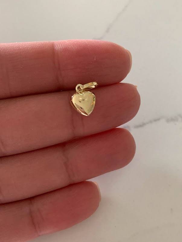 14K Solid Gold Puff Heart Pendant | Love Charm | Puff Heart | Heart Pendant | Dainty Pendant