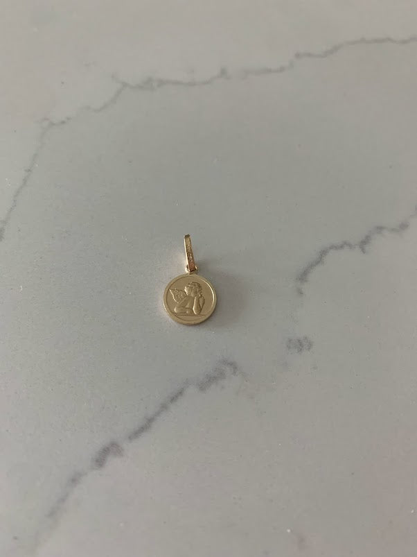 14K 10MM Solid Gold Angel Pendant | Yellow Gold Pendant | Angel Pendant | 14K Gold Pendant