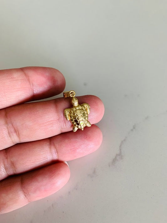 14K Solid Gold Turtle Pendant | Yellow Gold Turtle Pendant | Turtle Pendant | 14K Solid Gold Pendant