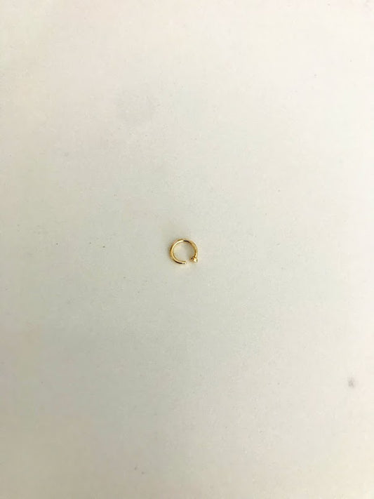 14K Yellow Gold, Open Hoop with Tiny Knot Nose Ring, Yellow Gold Nose Ring, Hoop Nose Ring