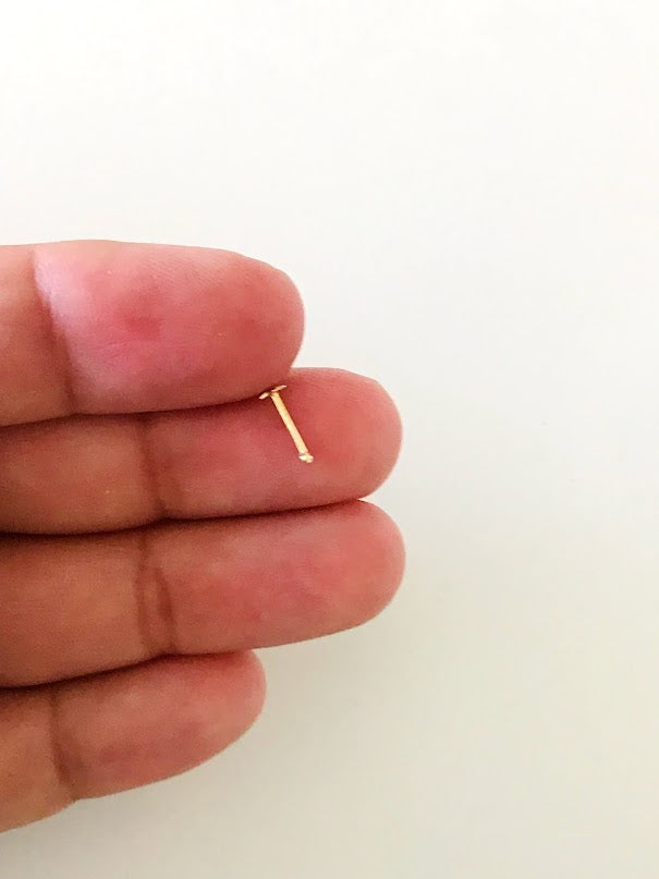 14K Yellow Gold, Star Nose Stud, Yellow Gold Nose Stud, Bone Nose Stud