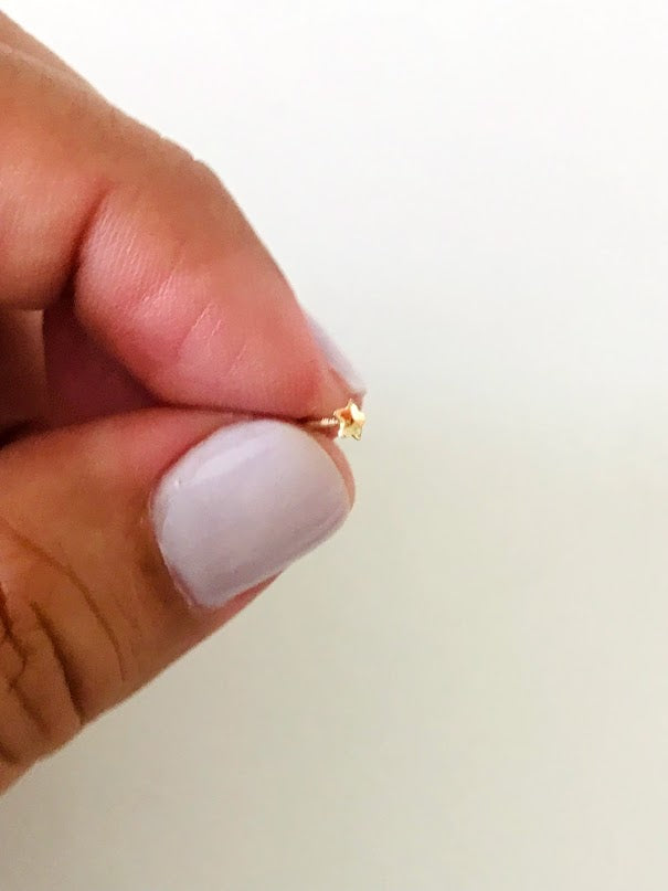 14K Yellow Gold, Star Nose Stud, Yellow Gold Nose Stud, Bone Nose Stud