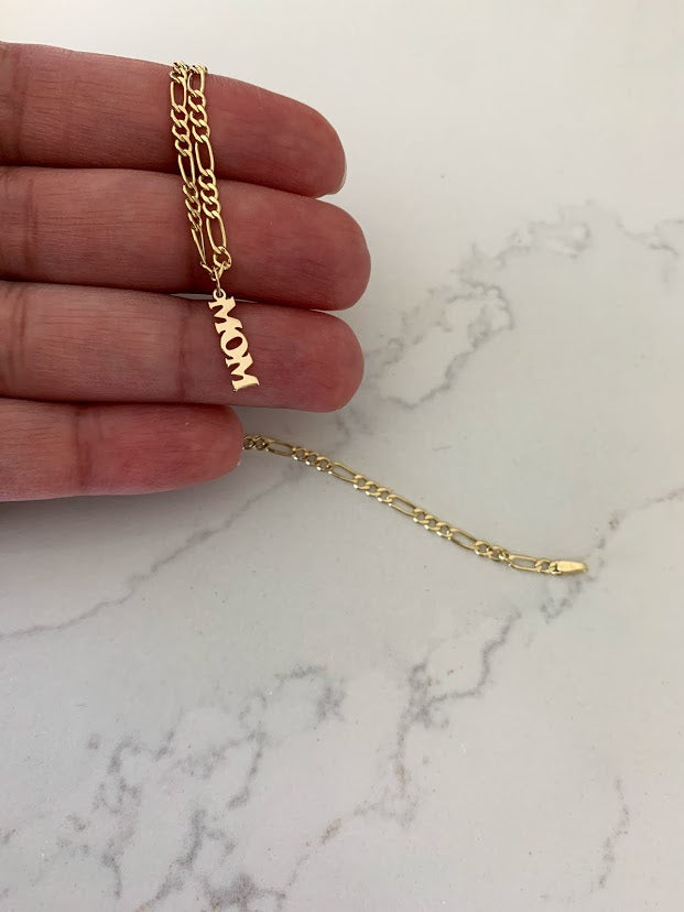 4MM 14K Solid Gold Name/Word Pendant | Personalized Pendant