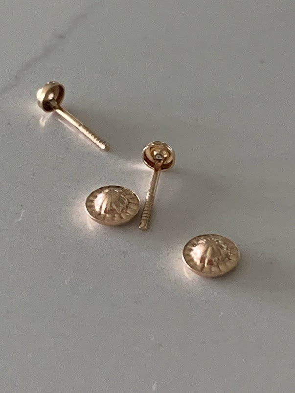 5MM 14K Gold Tiny Bezel Stud Earrings, Solitaire Earrings, Cubic Zirconia Studs, Dainty Bezel Studs, 14K Gold Earrings, Everyday Earrings