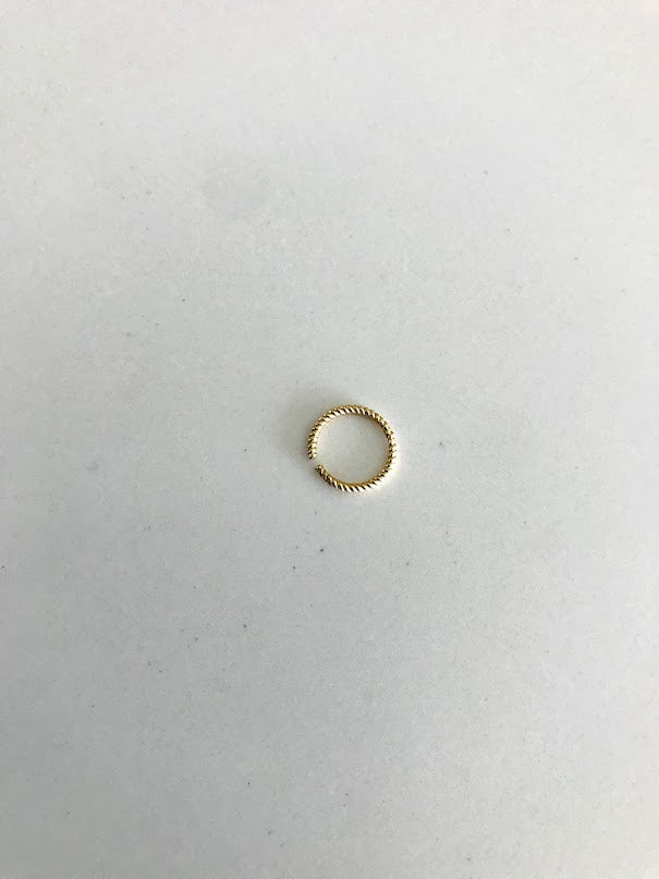 14K Yellow Gold, Open Hoop with design Nose Ring, Yellow Gold Nose Ring, Hoop Nose Ring
