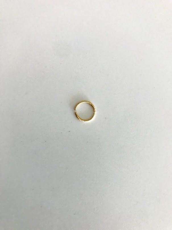 14K Yellow Gold, Open Hoop with design Nose Ring, Yellow Gold Nose Ring, Hoop Nose Ring
